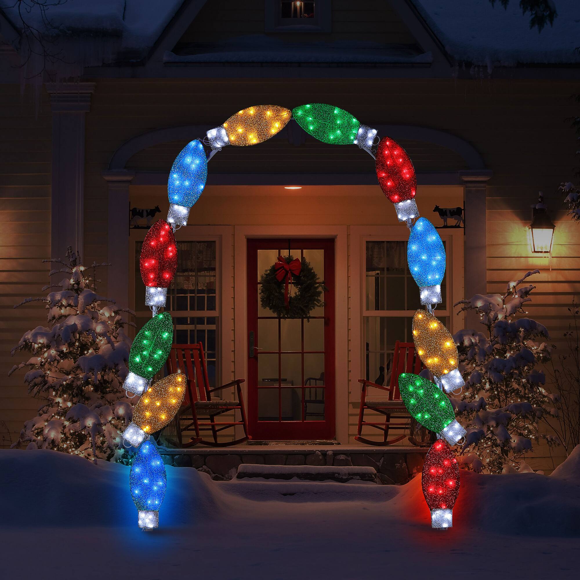 Mr. Christmas 8 ft. Illuminated Tinsel C9 Bulb Arch